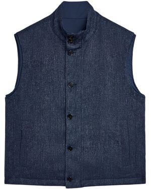 dunhill Linen Reversible Gilet - Blue