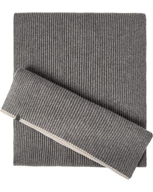 Brunello Cucinelli Cashmere Monili-Detail Scarf - Grey