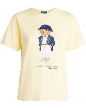 Polo Ralph Lauren Cotton Polo Bear T-Shirt - Natural
