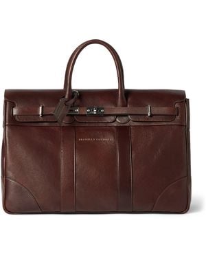 Brunello Cucinelli Leather Country Holdall - Brown