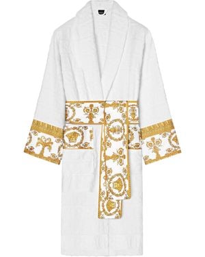 Versace Cotton Baroque Robe - White