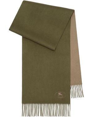 Burberry Cashmere Ekd Stamp Scarf - Green