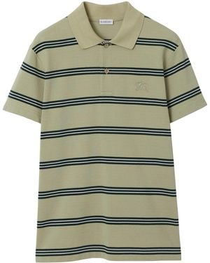 Burberry Cotton Stripe Ekd Polo Shirt - Green