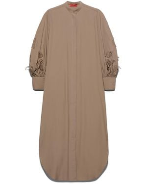 MAX&Co. Cotton Appliqué Midi Dress - Natural