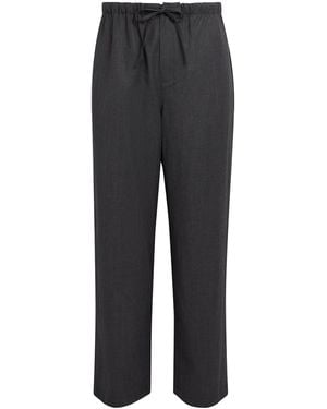 LE17SEPTEMBRE Wool-Blend Drawstring Trousers - Grey