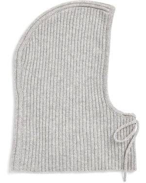 Yves Salomon Cashmere Ribbed Balaclava - Grey