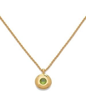 Monica Vinader Vermeil And Peridot August Birthstone Necklace - Metallic