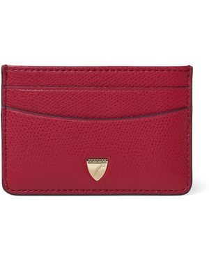 Aspinal of London Leather Logo Card Holder - Red