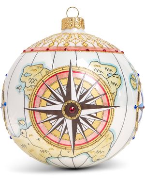 Glitterlab Glass Adventurer's Globe Bauble - Metallic