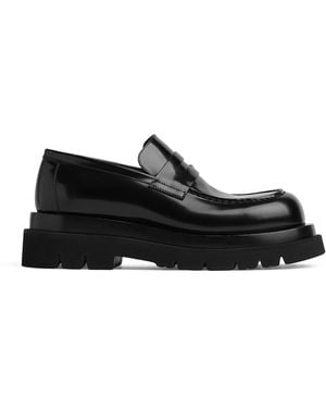 Bottega Veneta Calfskin Lug Flatform Loafers 55 - Black