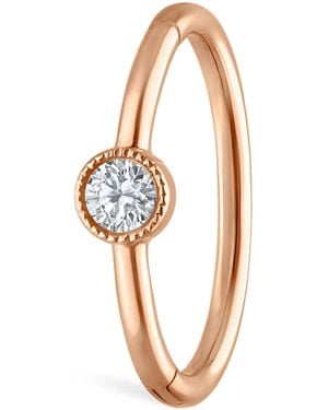 Maria Tash And Diamond Scalloped Single Hoop Earring - White