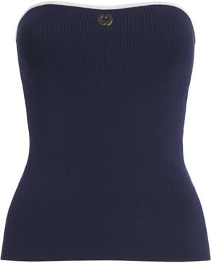 Maje Logo-Plaque Bandeau Top - Blue