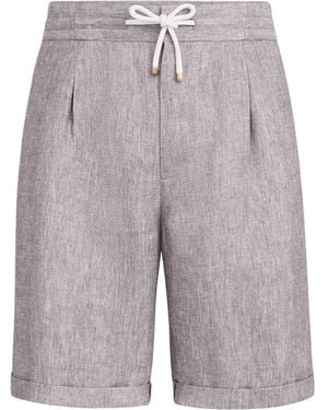 Brunello Cucinelli Hemp-Linen Bermuda Shorts - Grey