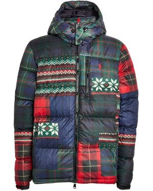 Polo Ralph Lauren Tartan Patchwork Puffer Jacket - Red