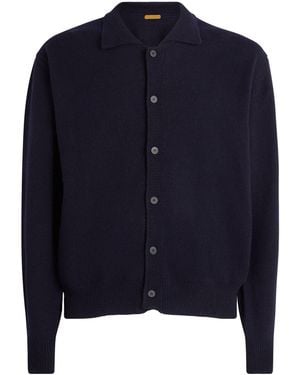 LE17SEPTEMBRE Wool-Alpaca Collar Cardigan - Blue