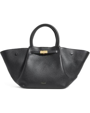 DeMellier London Midi Leather New York Tote Bag - Black