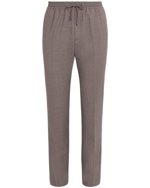 Pal Zileri Stretch-Virgin Wool Drawstring Trousers - Grey