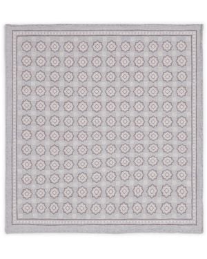 Eleventy Cotton-Wool Geometric Pocket Square - Gray