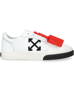 Off-White c/o Virgil Abloh Leather New Low Vulcanized Trainers - Red