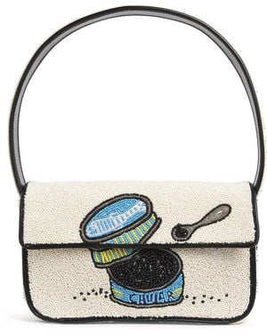 STAUD Beaded Tommy Shoulder Bag - Metallic