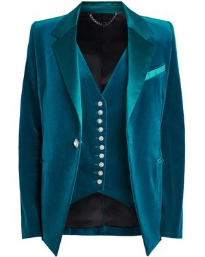 Rabanne Velvet Blazer - Blue