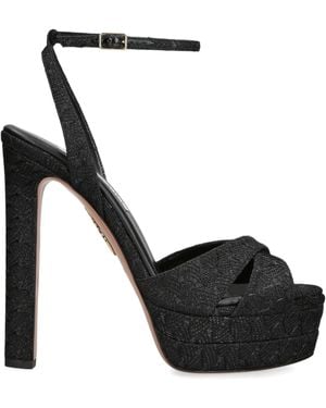 Aquazzura Leather Divine Sandals 130 - Black