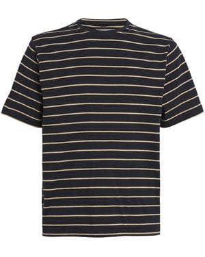 Oliver Spencer Tシャツ(刺繍ボーダー) CODDERR】アーチロゴ刺繍 ボーダー ビッグシルエットリンガーT