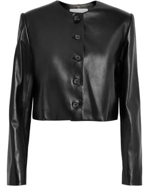 Brandon Maxwell Ryder Leather Jacket - Black