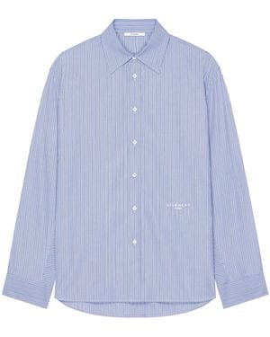 Givenchy Cotton Stripe Couture Seam Shirt - Blue