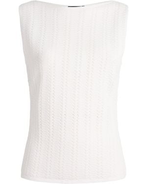 Theory Textured Boat Neck Tank Top - White