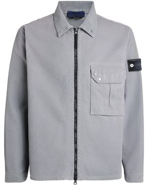 Stone Island Zip-Up Overshirt - Gray