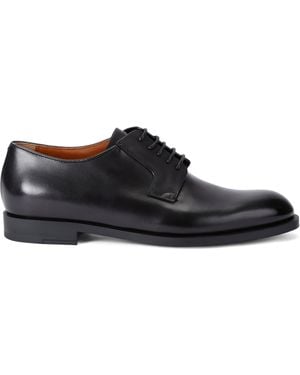 ZEGNA Leather Classic Flex Derby Shoes - Black