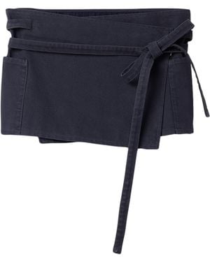Miu Miu Cotton Gabardine Mini Skirt - Blue