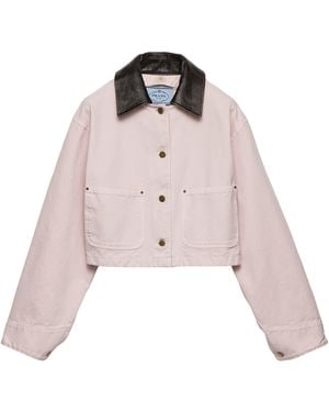 Prada Cotton Canvas Cropped Jacket - Pink