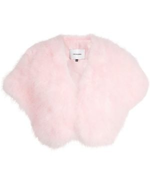 Yves Salomon Feather Bolero Jacket - Pink