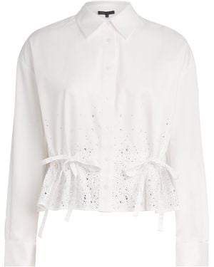 Maje Cotton Embellished Blouse - White