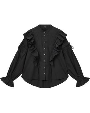 AllSaints Cotton Poplin Lulu Shirt - Black