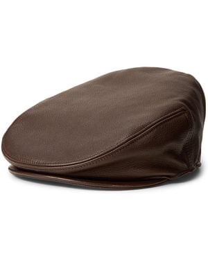 Ralph Lauren Leather Newsboy Cap - Brown