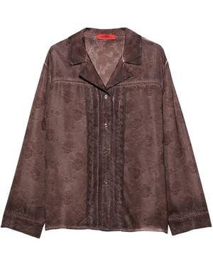 MAX&Co. Lace-Trim Shirt - Brown
