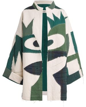 The Cloth Patchwork Moko Jumbie Jacket - Green