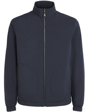 FIORONI CASHMERE Wool Reversible Bomber Jacket - Blue