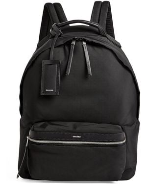 Sandro Leather-Trim Backpack - Black