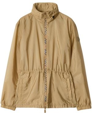 Burberry Technical Adaptable Check-Trim Parka - Natural