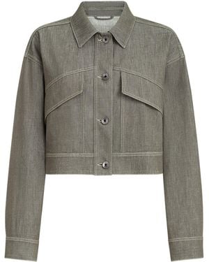 Brunello Cucinelli Cotton Twill Denim-Effect Jacket - Grey