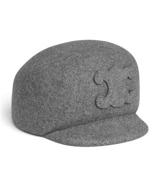 Celine Wool Triomphe Cap - Grey