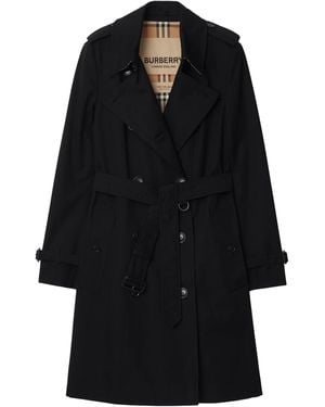 Burberry Cotton Mid-Length Chelsea Trench Coat - Black
