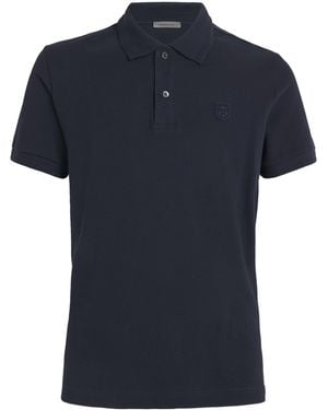 Corneliani Cotton Embroidered Polo Shirt - Blue