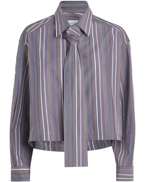 Claudie Pierlot Lavallière-Neck Stripe Shirt - Purple