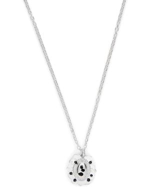 The Ouze Sapphire-Embedded Medallion Necklace - Metallic
