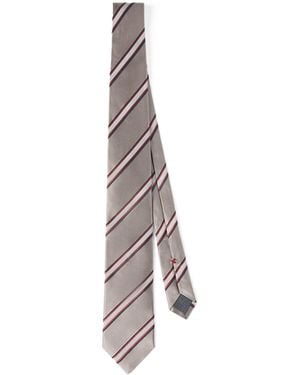 Brunello Cucinelli Silk Stripe Tie - Natural